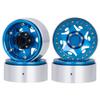 4Pcs Metal 1.9 Inch Beadlock Wheel Rim Wheels Hubs 25mm Width Compatible with TRX6(Blue) view 1