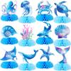 12pcs Sea Animals Honeycomb Centerpieces Under the Sea Birthday Party Decorations Mermaid Birthday Decorations Tropical Beach Fish Crab Turtle Ocean Animals Sea Creatures Party Supplies view 1