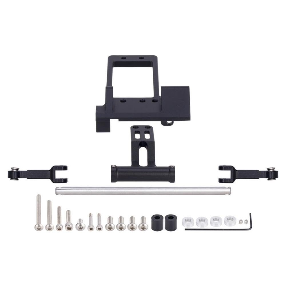 Aluminium BAT Servo Mount with Hydraulic Steering Link for 1/10 RC Crawler III Portal Axle Chassis DIY Parts(Black)