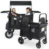 TODEFULL Stroller Wagon for 2 Kids, Foldable Push Wagon for Toddlers Baby with Canopy, Large Storage, 5-Point Harness, Adjustable Handle for Family Outdoor Activities view 1