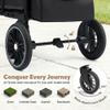 TODEFULL Stroller Wagon for 2 Kids, Foldable Push Wagon for Toddlers Baby with Canopy, Large Storage, 5-Point Harness, Adjustable Handle for Family Outdoor Activities view 4