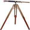 Handcrafted Antique Brass Telescope  Black Leather Wrapped Spyglass with Adjustable Wooden/Brass Tripod view 1