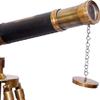 Handcrafted Antique Brass Telescope  Black Leather Wrapped Spyglass with Adjustable Wooden/Brass Tripod view 4