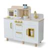 Teamson Kids Little Chef Hampton Interactive Play Kitchen with Ice Dispenser, Sink, Microwave, Storage & 17 Pcs Accessories Included for Kids 3+ Years, White view 1