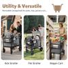 TODEFULL Stroller Wagon for 2 Kids, Foldable Push Wagon for Toddlers Baby with Canopy, Large Storage, 5-Point Harness, Adjustable Handle for Family Outdoor Activities view 2