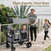 TODEFULL Stroller Wagon for 2 Kids, Foldable Push Wagon for Toddlers Baby with Canopy, Large Storage, 5-Point Harness, Adjustable Handle for Family Outdoor Activities view 3