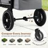 TODEFULL Stroller Wagon for 2 Kids, Foldable Push Wagon for Toddlers Baby with Canopy, Large Storage, 5-Point Harness, Adjustable Handle for Family Outdoor Activities view 4