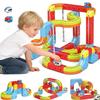 Electric 2 Trains Set Tracks, Magnetic Railcar Race Tracks, 3D Infinity Modular Cube Building Blocks Freely Assembled, STEM Learning Toy Fun Gifts for Kids Toddlers Boys & Girls view 1