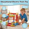 Electric 2 Trains Set Tracks, Magnetic Railcar Race Tracks, 3D Infinity Modular Cube Building Blocks Freely Assembled, STEM Learning Toy Fun Gifts for Kids Toddlers Boys & Girls view 4