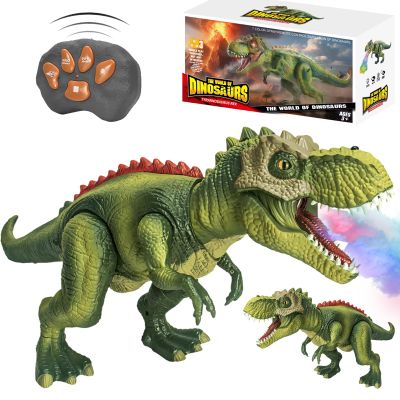 Fire Breathing Dragon Toy, Fire Breath Dino - Roaring Sounds & Real Mist Spray, Realistic Walking Movements & Glowing LED Eyes, RC Walking & Spins, Gifts for Boys Girls Ages 3+