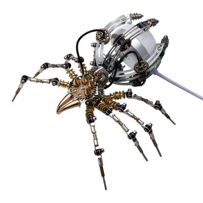 3D Metal Mechanical Spider for Assembly Enthusiasts, DIY Assembly Toys Spider Lamp Desktop Decoration, A Delicate Crafted Birthday Gift for Families512PCS