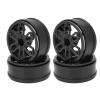 4PCS RC Carbon Fiber Wheel Rims, Replacement Parts for SCX10 TRX6, 1/10 Scale RC Car Accessories, High Strength Lightweight Six Spoke Design for Climbing Cars (B) view 1