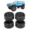 4PCS RC Carbon Fiber Wheel Rims, Replacement Parts for SCX10 TRX6, 1/10 Scale RC Car Accessories, High Strength Lightweight Six Spoke Design for Climbing Cars (B) view 4