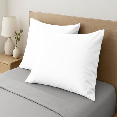 100% Organic Cotton Pack of 2 Travel Pillowcases 12x16 White Pillow Cases with Zipper Closure, Crisp Percale Weave, Soft & Cooling Pillow Covers (Size-12x16, White)