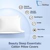 100% Organic Cotton Pack of 2 Travel Pillowcases 12x16 White Pillow Cases with Zipper Closure, Crisp Percale Weave, Soft & Cooling Pillow Covers (Size-12x16, White) view 2