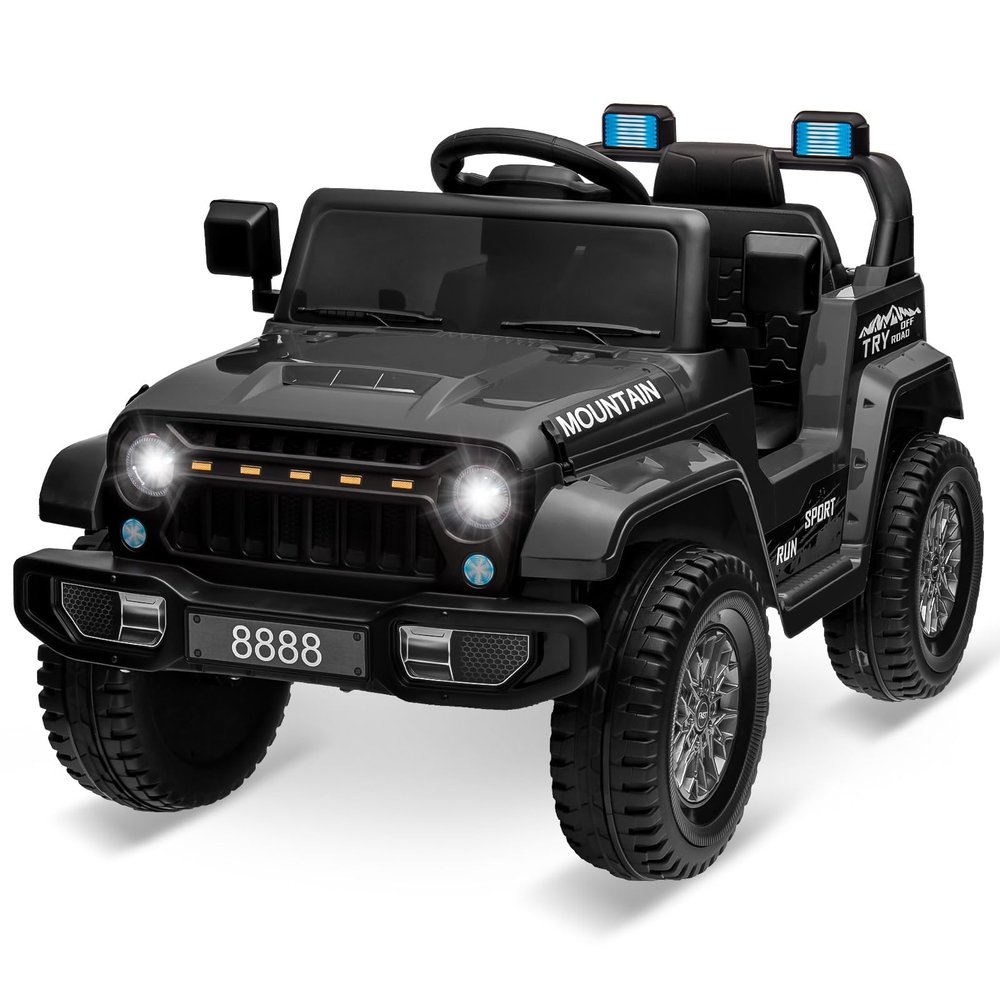 12V Kids Ride-on Truck with Parent Remote Control,All-Terrain Electric Car with Twin 35w Motors, 3 Speeds & Spring Suspension,LED Lights for Fun Night Drives,Ideal Gift for Boys & Girls