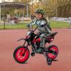 12V Electric Kids Motorcycle, Ride on Motorcycle with Twist Grip Throttle, Treaded Tires, Training Wheels, Music, 3.1mph Top Speed, Ages 3-6 Years Old, Black view 2