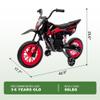 12V Electric Kids Motorcycle, Ride on Motorcycle with Twist Grip Throttle, Treaded Tires, Training Wheels, Music, 3.1mph Top Speed, Ages 3-6 Years Old, Black view 3