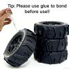 4PCS 1/18 1/16 RC Sand Snow Tires, RC Beach & Desert Tires 2.95" OD Rubber Wheels for ARRMA Granite Typhon Mojave GROM, HAIBOXING 18859E, MJX Hyper Go, Traxxas view 2