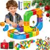 Electric Train Set, Flexible 3D Infinity Track, Anti-Gravity 3D Stem Electric Train Set, DIY Race Car Modular Clip-Fit Tracks with Train Traffic Signs, Loop 360 (51Pcs) view 1