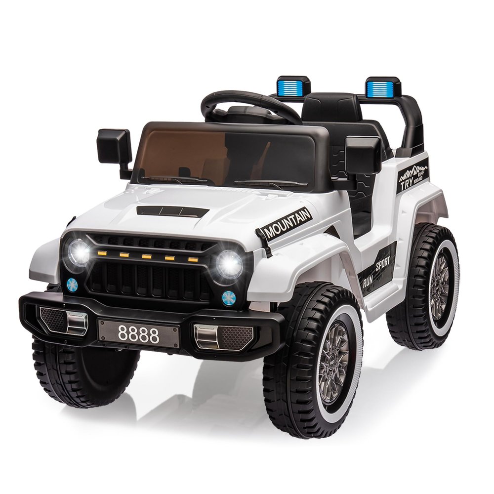 12V Kids Ride-on Truck with Parent Remote Control,All-Terrain Electric Car with Twin 35w Motors, 3 Speeds & Spring Suspension,LED Lights for Fun Night Drives,Ideal Gift for Boys & Girls