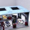 1/64 LED Lighted Diorama Garage Display Case for Hot Wheels, Matchbox & Mini GT Diecast Cars, Ideal for 1:64 Model Car Collection Display & Showcase (Factory Builiding) view 2
