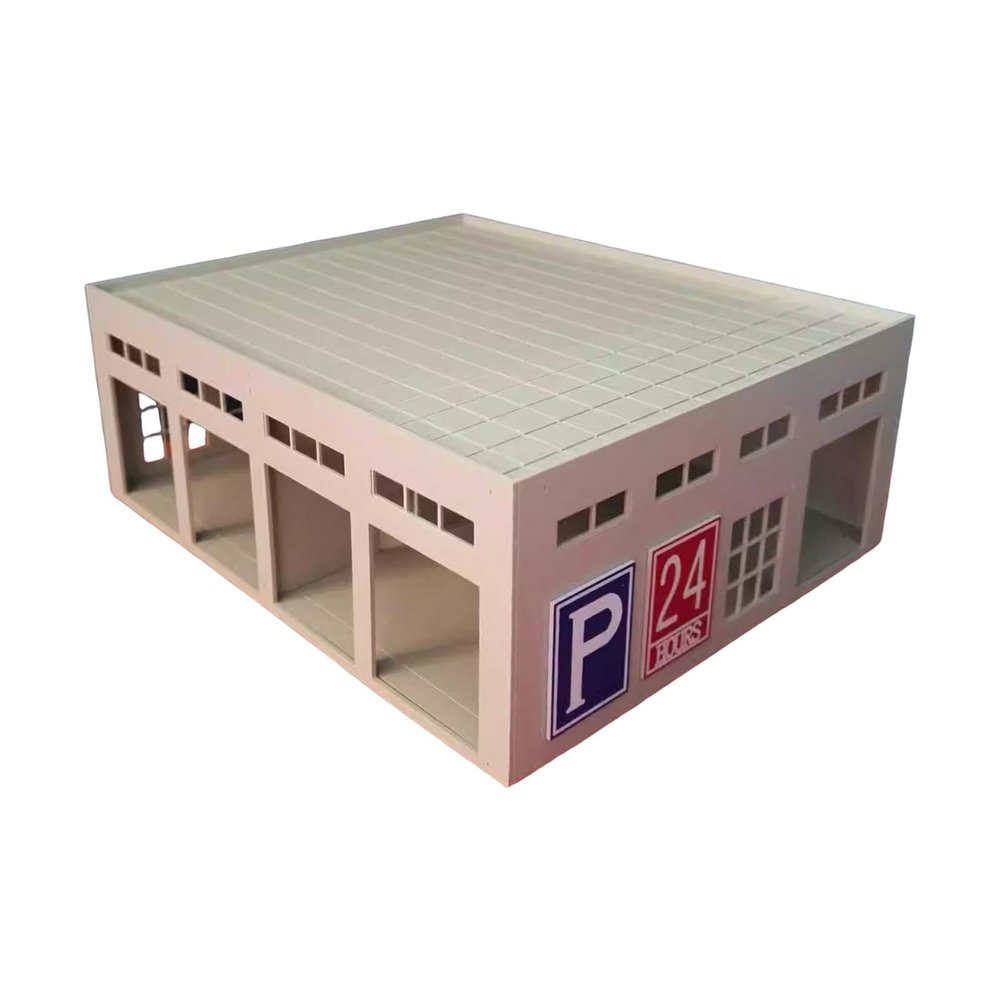 harayaa Garage Scene Model 1/64 Diecast Car Display Case Diorama Building Lifelike Vehicle Showcase Layout Accessory Easy Assembly Parking Lot Suitable, Parking Lot