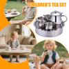 Stainless Steel Tea Set for Kids - 11x7.5cm Children Drinkware Ensemble, Mini Teapot Cup Kit | Long Spout 70ml Serving Pieces for Beginners Students Kindergarten Preschoolers Boys Girls, Durable Play view 4