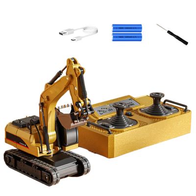 1/64 Mini Remote Control Excavator, Remote Control Mini Excavator, Alloy Mini Rc Construction Set-Forklift, Excavators & Dump Truck with USB Charging Cable, Present for Boys Girls