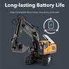 Mini Excavator Toy Remote Control, 1:64 Premium Alloy Mini RC Construction Set  Forklift, Excavator & Dump Truck, 3-Speed Settings, Remote Control Turn Off Lights, A Great Gift for Kids (Dump Truck) view 3