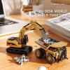 Mini Excavator Toy Remote Control, 1:64 Premium Alloy Mini RC Construction Set  Forklift, Excavator & Dump Truck, 3-Speed Settings, Remote Control Turn Off Lights, A Great Gift for Kids (Dump Truck) view 4