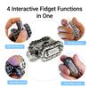 4 in 1 Tank Fidget Slider Roller Chain Spinner Combo Metal Tank-Style Desk Fidget Tool with Extendable Barrel, Mechanical Stress Relief Gear for Men Office Desk view 3