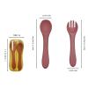 2 Pack Silicone Baby Spoon and Fork Set, First Stage Toddler Self Feeding Utensils, First Stage Feeding Spoons for Infants, Baby LED Weaning Feeding Supplies Training Spoon, Toddler Utensils view 2