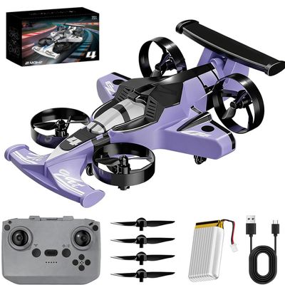 2-in-1 Flying Car & Stunt Drone, Rechargeable Dual-Mode Car Drone  Drive  Fly  Conquer Every Terrain, Flying Cars & Stunt Drones, Land and Air 360 Flip Aircraft High Speed Drift Cars (Purple)
