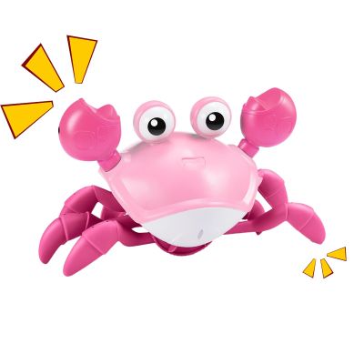 Crawling Crab Toy, Interactive Musical Sensory Game for Kids, Funny Development Learning Toy for Boys Girls Nursery Christmas Stocking Stuffers, Educational Play Crab for Children Entertainment