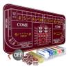 iEsstros Double Dealer Craps Table Top Set Craps 70" x 35" Craps Table Top Mat with 5 Casino Dice Casino Craps Stick 100 Poker Chips Craps ON/Off Poker Button Storage Bag-Red view 1