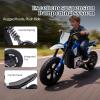 24V Electric Dirt Bike for Kids Ages 5-12200W Higher Speed Electric Motorcycle, Ride On Motorcycle with Rear Wheel Shock Absorber, LED Breath Light, Bluetooth, Music, Horn, Blue view 4
