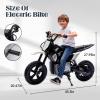24V Electric Dirt Bike for Kids Ages 5-12200W Higher Speed Electric Motorcycle, Ride On Motorcycle with Rear Wheel Shock Absorber, LED Breath Light, Bluetooth, Music, Horn, Black view 2