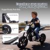 24V Electric Dirt Bike for Kids Ages 5-12200W Higher Speed Electric Motorcycle, Ride On Motorcycle with Rear Wheel Shock Absorber, LED Breath Light, Bluetooth, Music, Horn, Black view 4