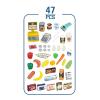 Play Supermarket Set, Pretend Play Grocery Shop Set - 47 Piece Cash Register Credit Card Machine Scanner Shop Trolley and Food for Boys and Girls +3 Years by Valessati. view 3