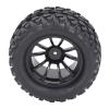 12mm Hex 1/10 RC Truck Wheels and Tires, Universal 10 Hole Wheel Hub, Rubber Tires with Uneven Texture for Axial HSP Redcat HPI, High Grip Durable RC Car Tires for Off - Road Drivi view 3