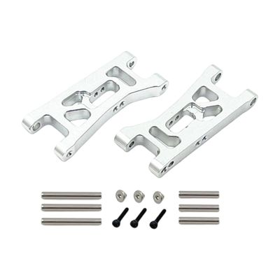 2Pcs Metal Front Lower Suspension Arm Replacement for Wltoys 244016 1/24 RC Trucks Model Car- Argent