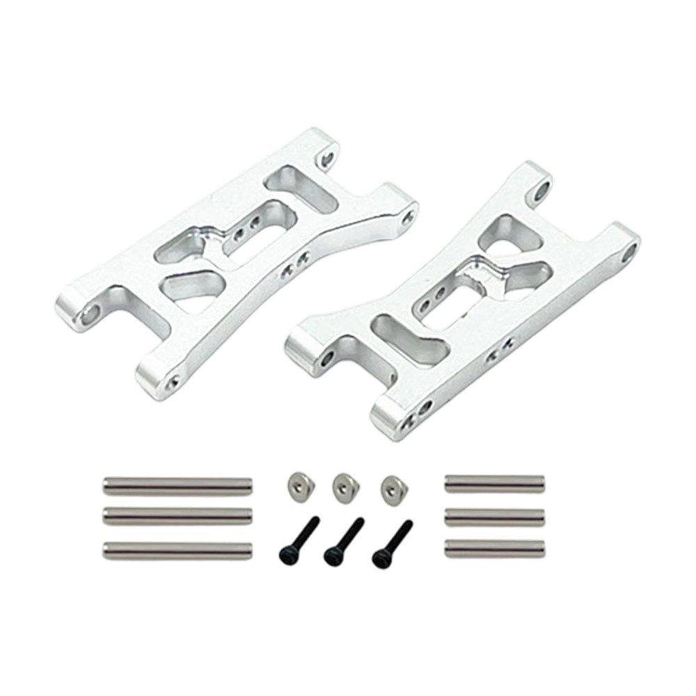 2Pcs Metal Front Lower Suspension Arm Replacement for Wltoys 244016 1/24 RC Trucks Model Car- Argent