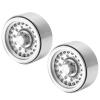 2Pcs RC Beadlock Wheel Rims, 1/10 Scale Aluminum Alloy Wheel Hubs, 10 Holes CNC Machining for Axial SCX10 90046, D90, Redcat, RC Cars, Upgrade Your RC Car Perfo (Silver) view 4