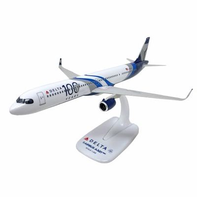 Flight Miniatures Delta 100th Anniv Livery A321neo 1:200 Scale - Plastic Snap-Fit Model Airplane - Collectible Replica of Delta Aircraft - Part# AAB-32100H-019