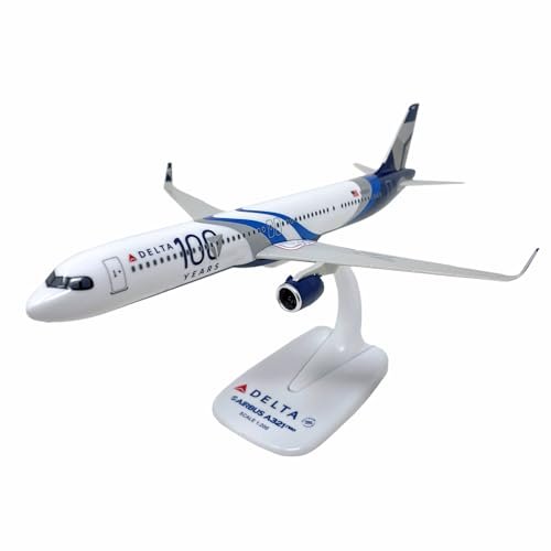 Flight Miniatures Delta 100th Anniv Livery A321neo 1:200 Scale - Plastic Snap-Fit Model Airplane - Collectible Replica of Delta Aircraft - Part# AAB-32100H-019