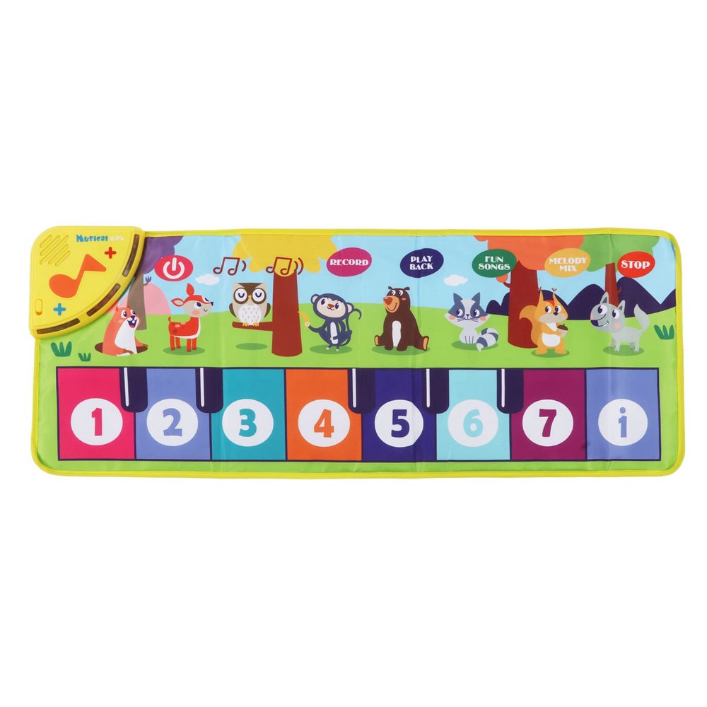 Children Piano Mat Fun Game Music Blanket Toy Animal Sound Piano Blanket Interactive Educational Toy for Kids Indoor Outdoor Play ABS Material 79 x 30cm