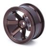 4pcs Aluminium Alloy Wheel Hub for Universal 1/10 Flat Running Drift RC Car, Durable RC Wheel Hub, Lightweight Anodized Aluminum Alloy Wheels with 52mm Diameter, Direct Fit Replace (Coffee) view 3