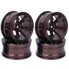 4pcs Aluminium Alloy Wheel Hub for Universal 1/10 Flat Running Drift RC Car, Durable RC Wheel Hub, Lightweight Anodized Aluminum Alloy Wheels with 52mm Diameter, Direct Fit Replace (Coffee) view 4