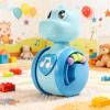 Dinosaur Wobble Toy Crawling Toy Developmental for 0-3 Years, Wooden Push and Pull Toy for Toddlers 1-3, Montessori Walking Toy for Babies 6-12 Months- Blue view 2